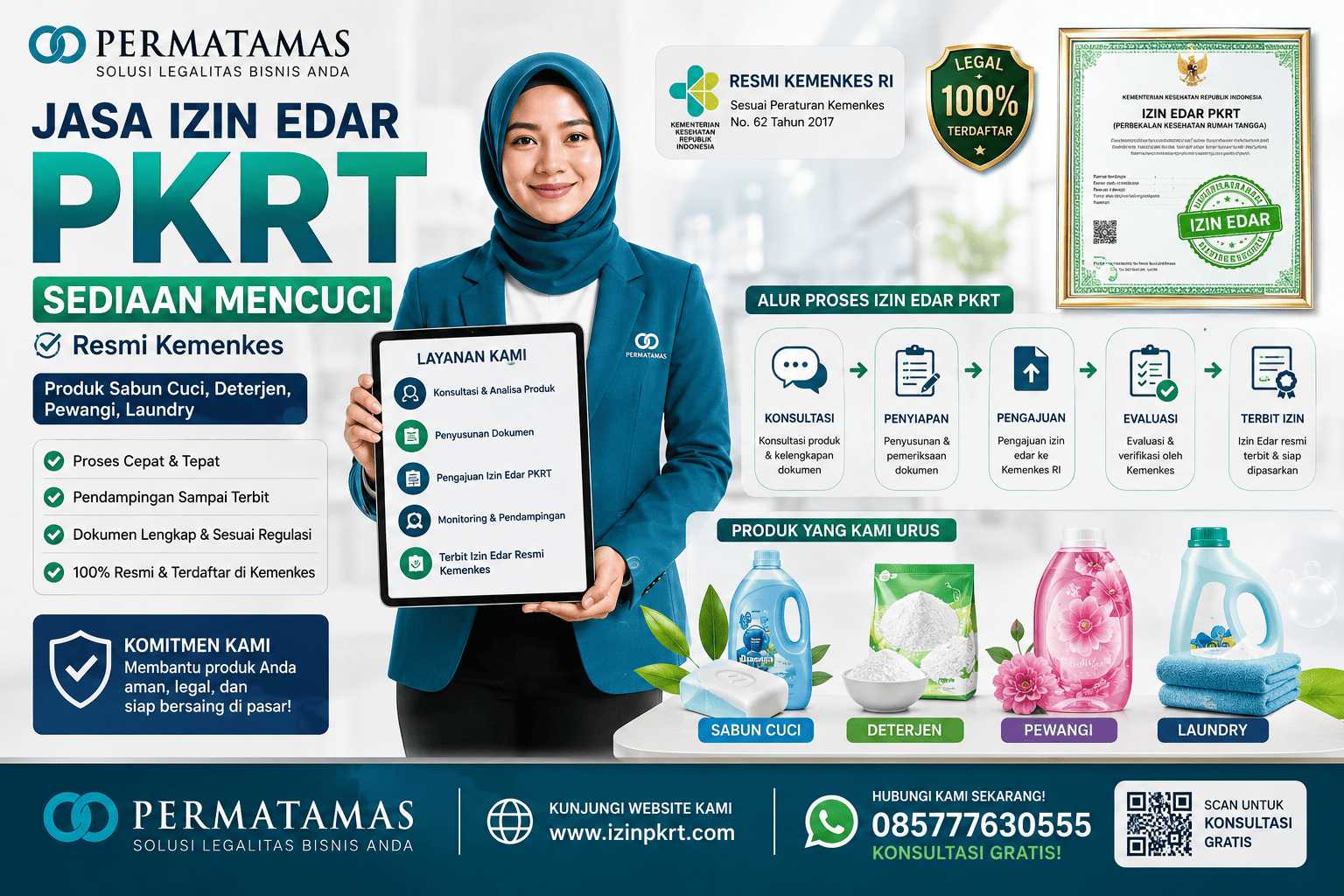 Jasa Pengurusan PKRT Sabun Cuci, Deterjen, dan Produk Laundry Resmi