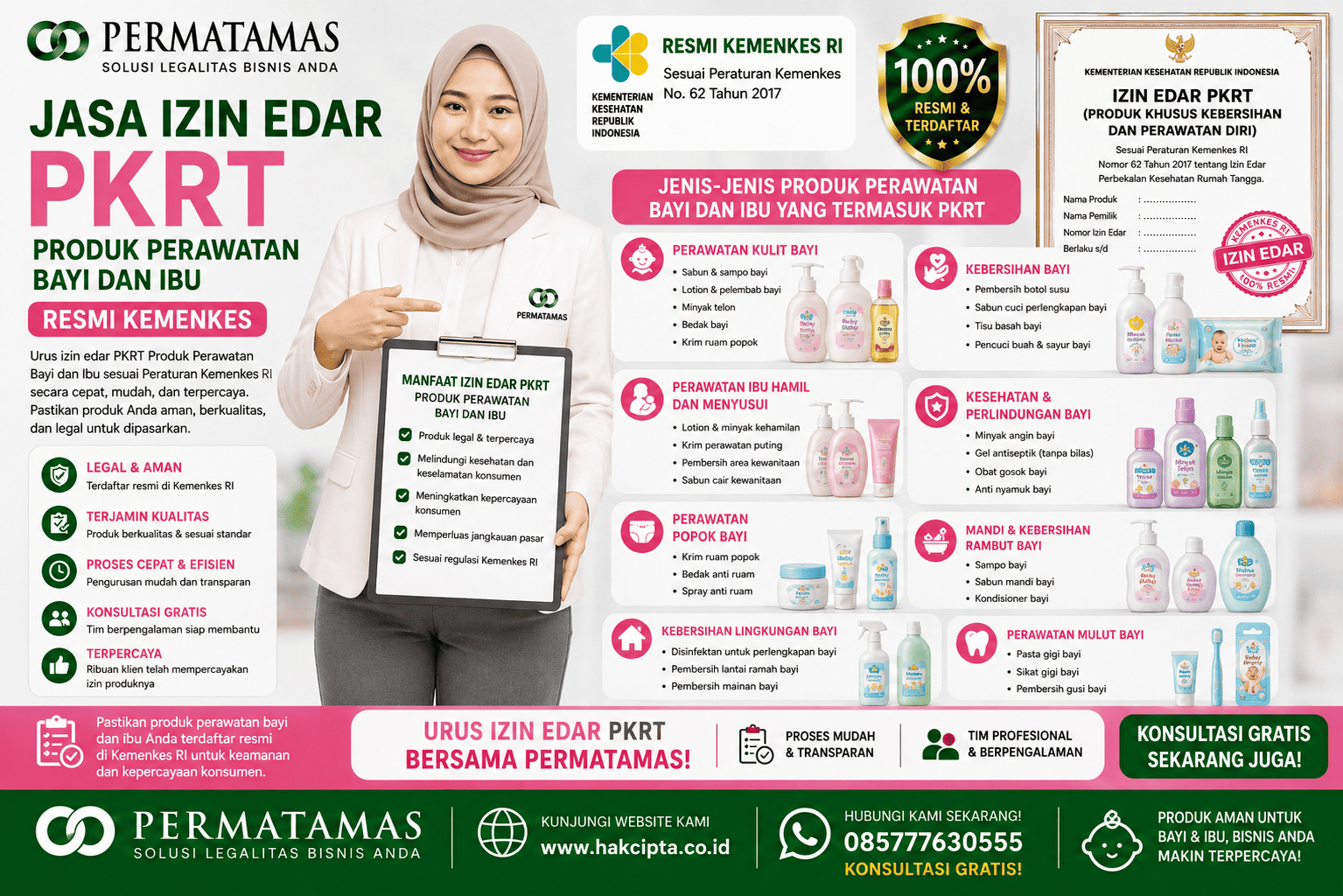 Jasa Izin Edar PKRT Produk Perawatan Bayi dan Ibu Resmi Kemenkes