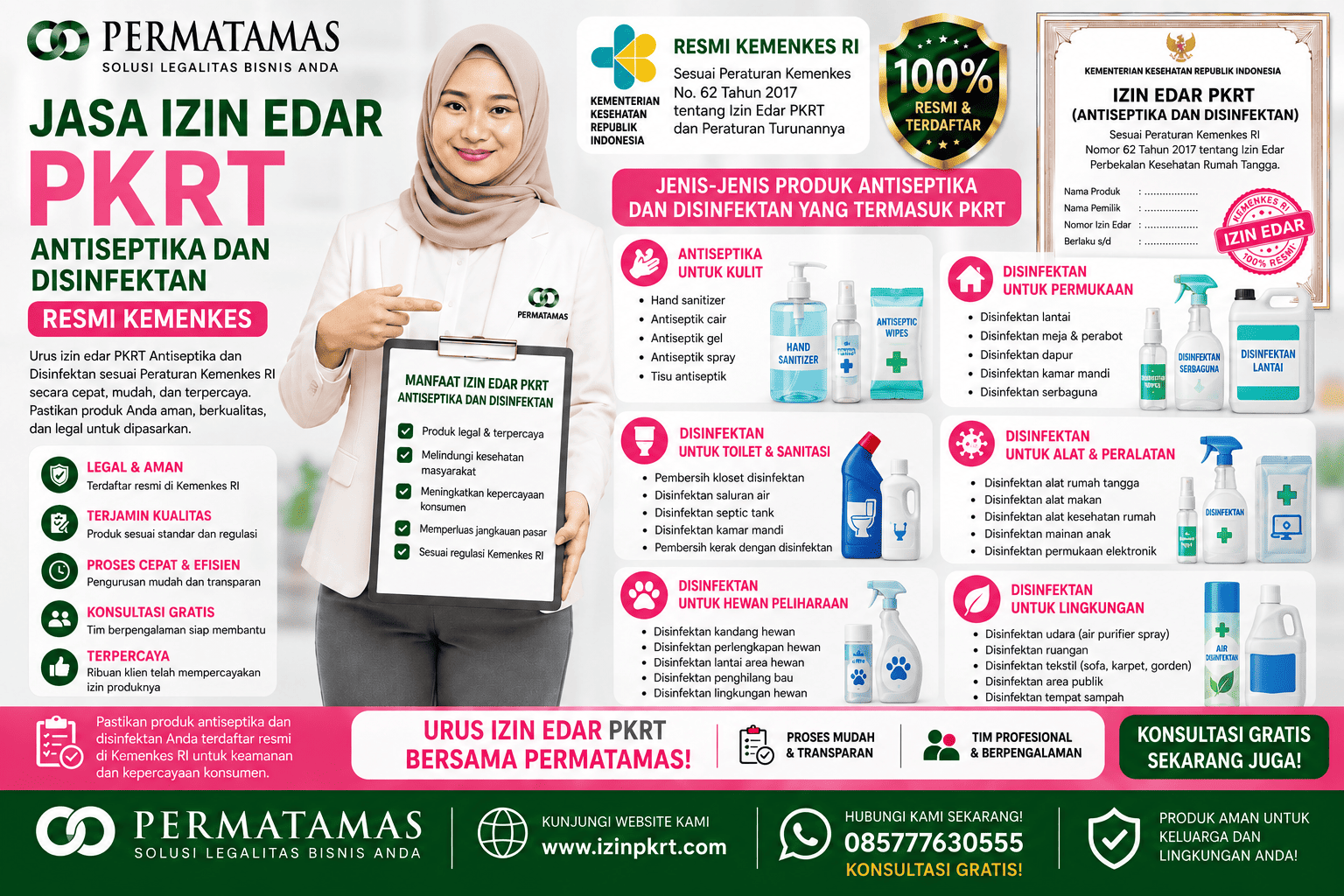Jasa Izin Edar PKRT Antiseptika dan Disinfektan Resmi Kemenkes