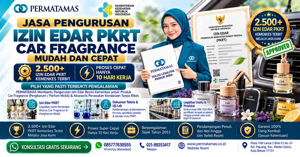 Jasa Pengurusan Izin Edar PKRT Car Fragrance Resmi Kemenkes